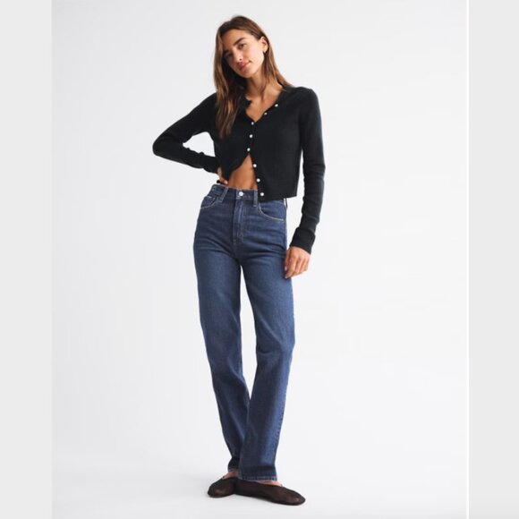 Abercrombie & Fitch Petite '90s Slim Straight Ultra Rise Jeans-Extra Short 26/2 - Picture 2 of 7